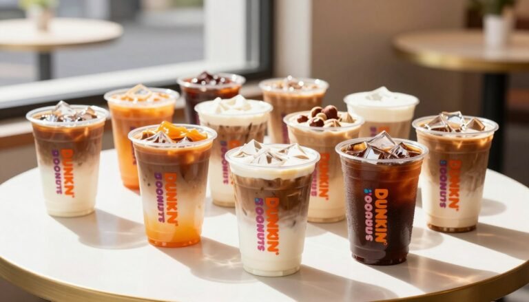 dunkin donuts iced coffee menu
